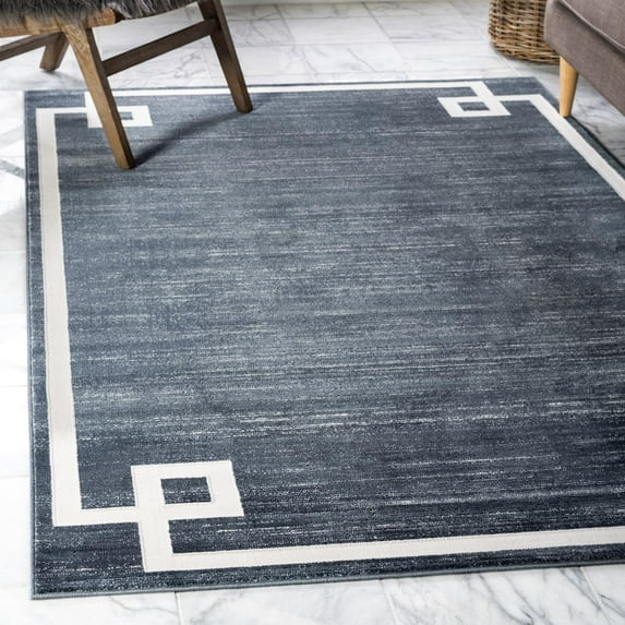 Jill Zarin Uptown Collection Area Rug - Lenox Hill (8' x 10' Rectangle Navy Blue/Ivory)