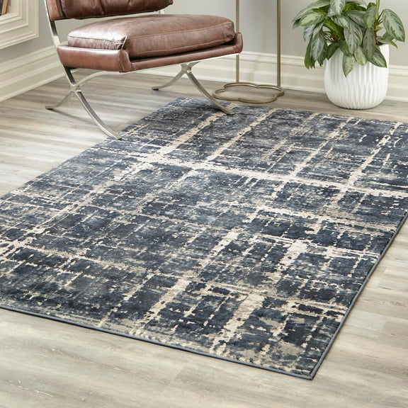 Jill Zarin Uptown Collection Area Rug - Lexington Avenue (2' x 3' 1" Rectangle Navy Blue/Beige)