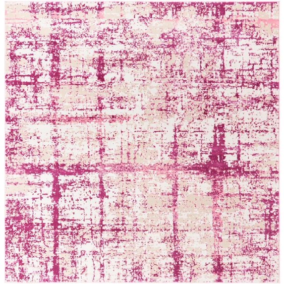 Jill Zarin Uptown Collection Area Rug - Lexington Avenue (7' 10" Square Pink/Ivory)
