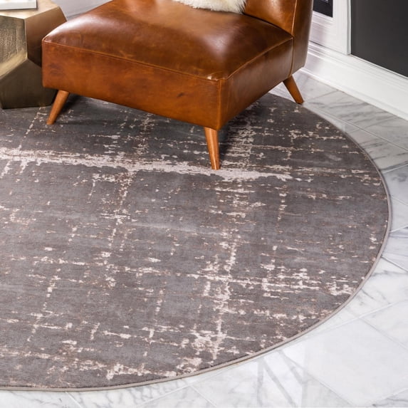 Jill Zarin Uptown Collection Area Rug - Lexington Avenue (8' Round Gray/Ivory)