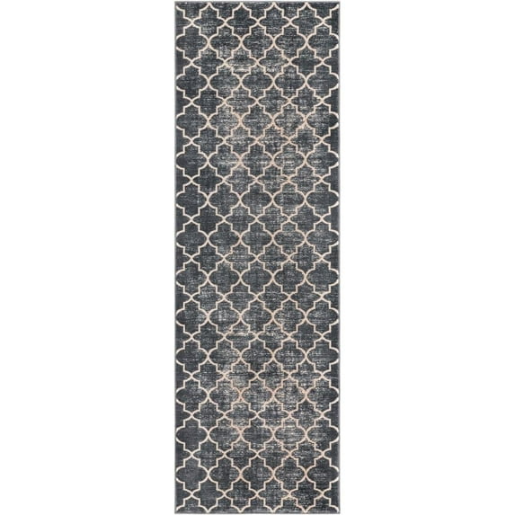 Jill Zarin Uptown Collection Area Rug - Lincoln Center (2' 7" x 8' Runner Navy Blue/Ivory)