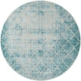 thumbnail image 1 of Jill Zarin Uptown Collection Area Rug - Lincoln Center (5' 3" Round Teal/Ivory), 1 of 5