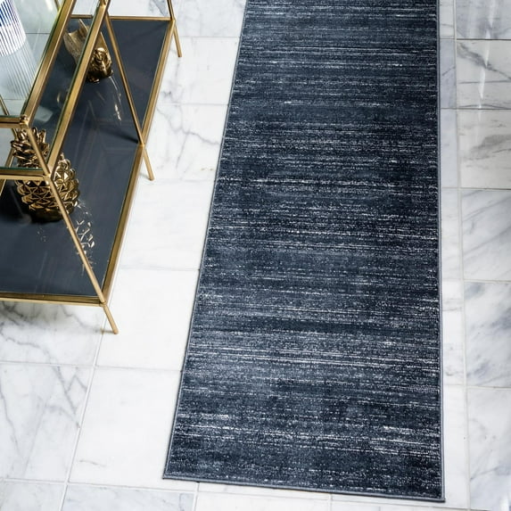 Jill Zarin Uptown Collection Area Rug - Madison Avenue (2' 7" x 8' Runner Navy Blue/Ivory)