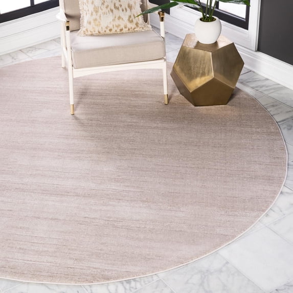 Jill Zarin Uptown Collection Area Rug - Madison Avenue (5' 3" Round Beige/Light Brown)