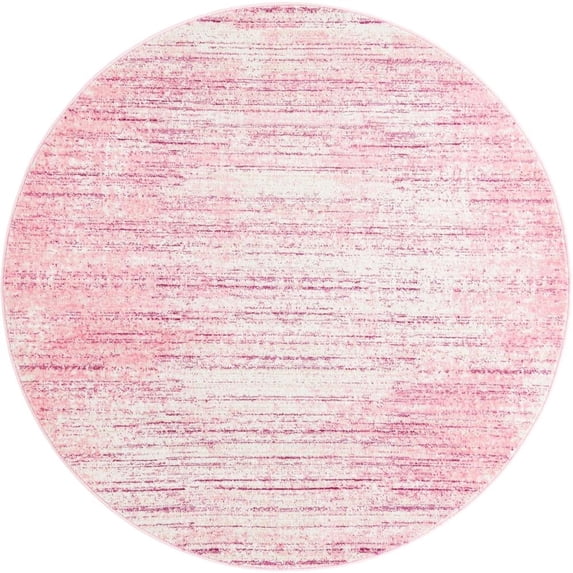 Jill Zarin Uptown Collection Area Rug - Madison Avenue (5' 3" Round Pink/Ivory)