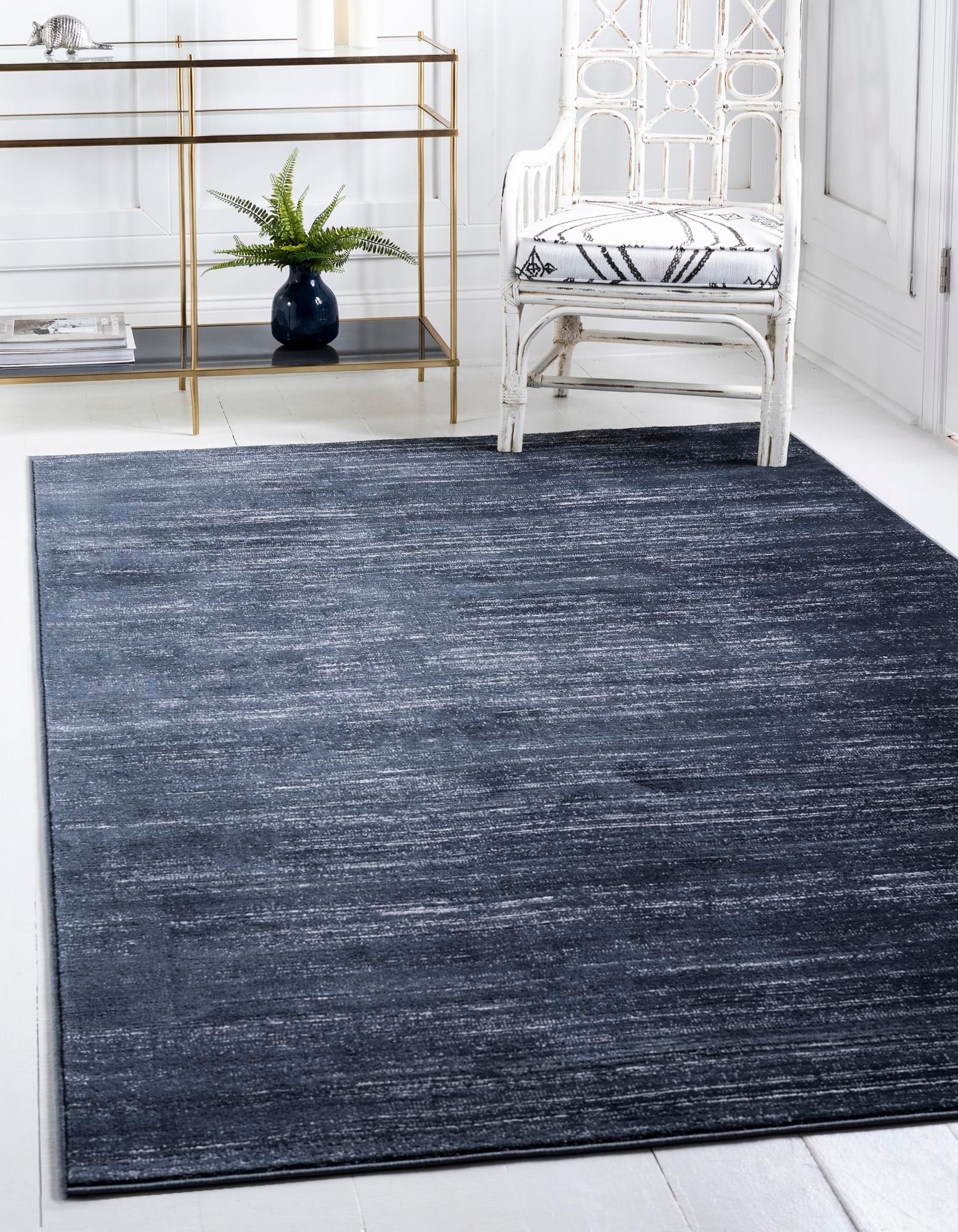 Jill Zarin Uptown Collection Area Rug - Madison Avenue (6' 1" x 9' Rectangle Navy Blue/Ivory)
