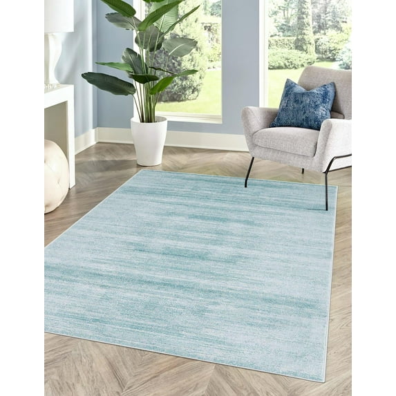 Jill Zarin Uptown Collection Area Rug - Madison Avenue (7' 1" x 10' Rectangle Turquoise/Ivory)
