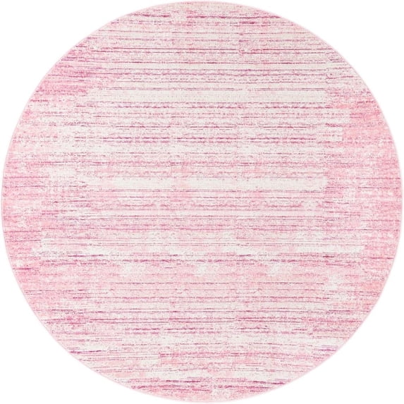 Jill Zarin Uptown Collection Area Rug - Madison Avenue (7' 10" Round Pink/Ivory)