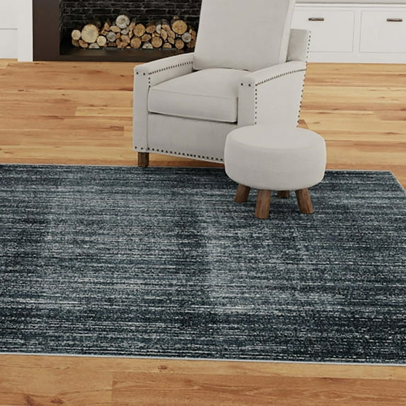 Jill Zarin Uptown Collection Area Rug - Madison Avenue (7' 10" Square Navy Blue/Ivory)