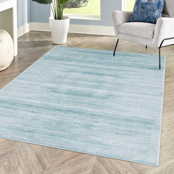 Jill Zarin Uptown Collection Area Rug - Madison Avenue (8' x 10' Rectangle Turquoise/Ivory)