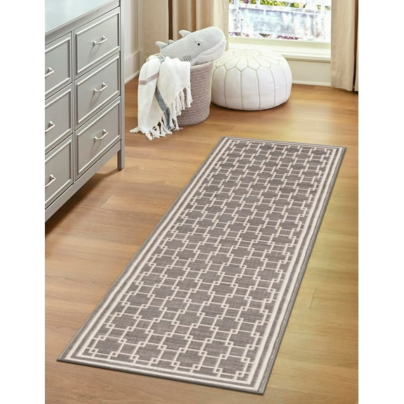 Jill Zarin Uptown Collection Area Rug - Metropolitan (2' 7" x 12' Runner Gray/Ivory)