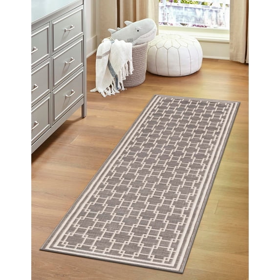 Jill Zarin Uptown Collection Area Rug - Metropolitan (2' 7" x 12' Runner Gray/Ivory)