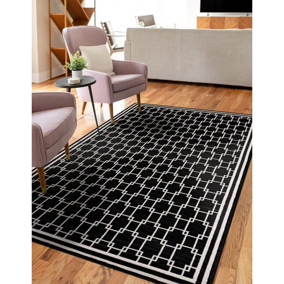 Jill Zarin Uptown Collection Area Rug - Metropolitan (2' x 3' 1" Rectangle Black/Ivory)