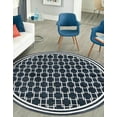 thumbnail image 1 of Jill Zarin Uptown Collection Area Rug - Metropolitan (3' 1" Round Navy Blue/Ivory), 1 of 6