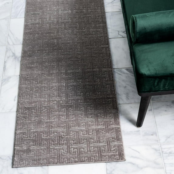 Jill Zarin Uptown Collection Area Rug - Park Avenue (2' 7" x 13' 11" Runner Gray/Ivory)