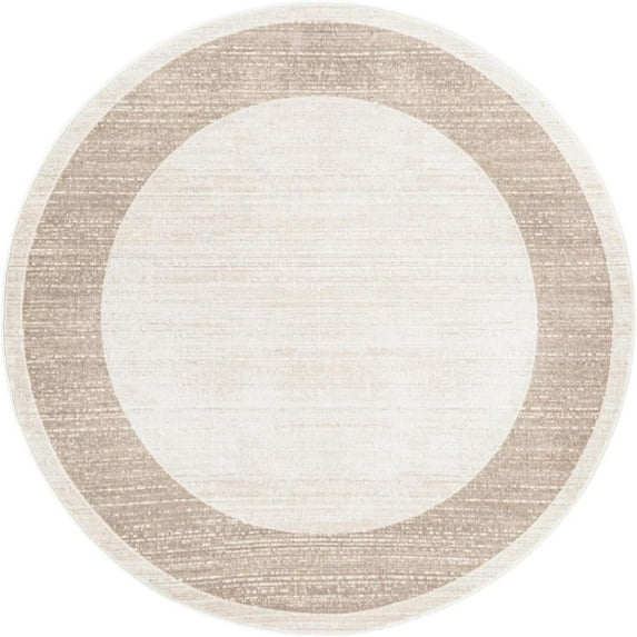 Jill Zarin Uptown Collection Area Rug - Yorkville (5' 3" Round Beige/Gray)