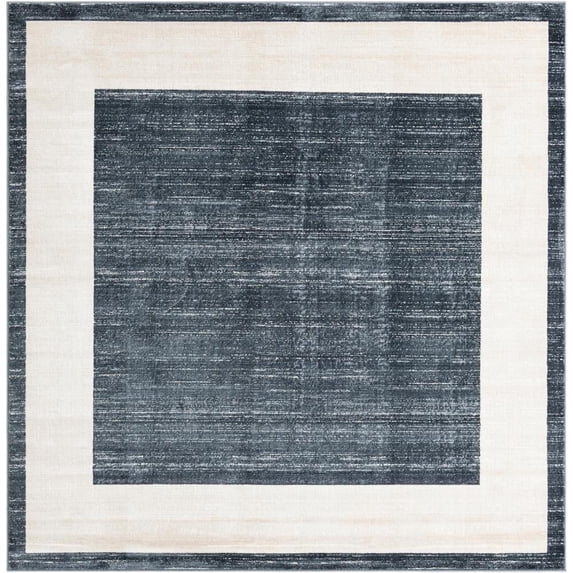 Jill Zarin Uptown Collection Area Rug - Yorkville (7' 10" Square Navy Blue/Ivory)