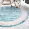 thumbnail image 1 of Jill Zarin Uptown Collection Area Rug - Yorkville (8' Round Turquoise/Ivory), 1 of 6
