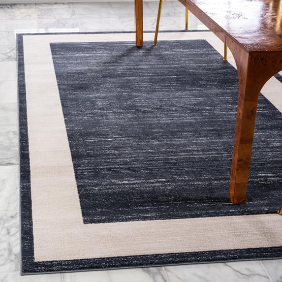 Jill Zarin Uptown Collection Area Rug - Yorkville (8' x 10' Rectangle Navy Blue/Ivory)