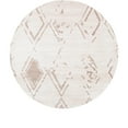 thumbnail image 1 of Jill Zarin Uptown Round Distressed Modern Area Rug, Off-White/Brown, 8' x 8', 1 of 7