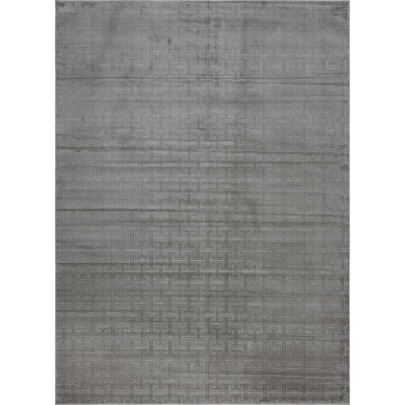 Jill Zarin’s Uptown Rectangular Geometric Modern Area Rugs, Gray