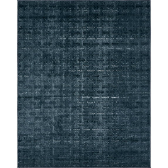 Jill Zarin’s Uptown Rectangular Geometric Modern Area Rugs, Navy