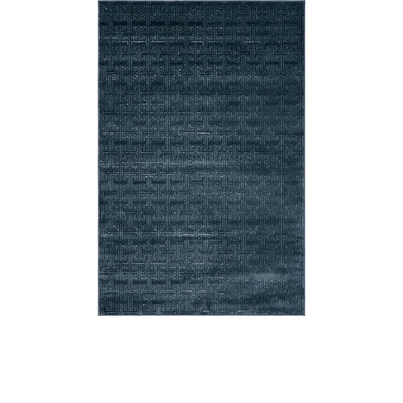 Jill Zarin’s Uptown Rectangular Geometric Modern Area Rugs, Navy
