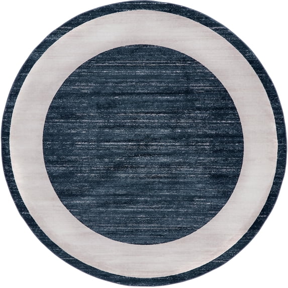 Jill Zarin’s Uptown Round Abstract Modern Area Rugs, Navy