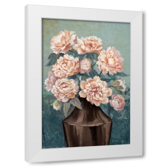 Jillian Jeffrey 23x32 White Modern Wood Framed Wall Art Titled - Magnolia Mist
