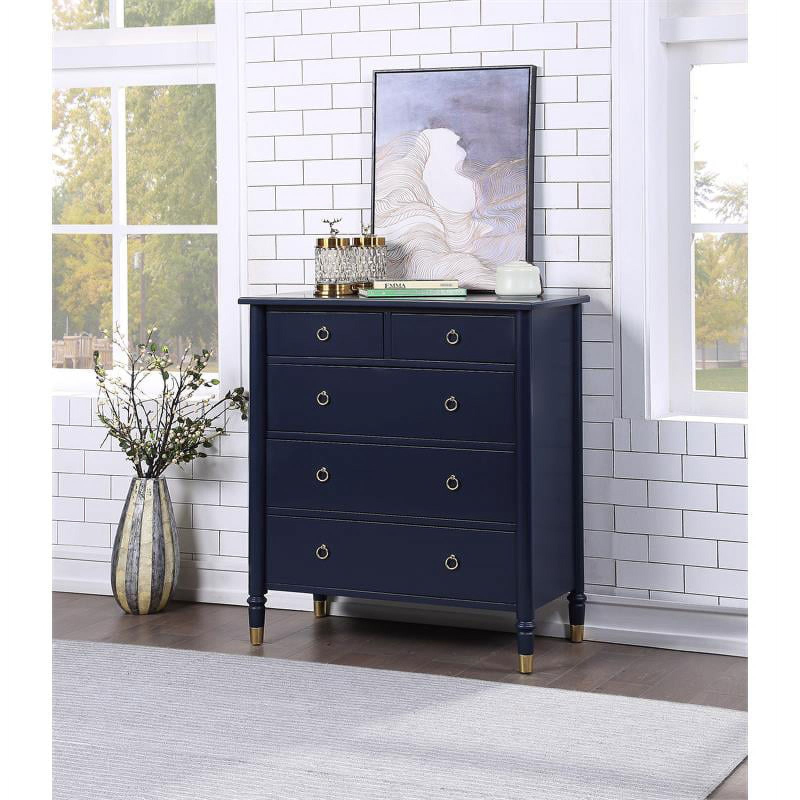 Jillian Midnight Blue 5-Drawer Chest - Walmart.com
