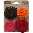 thumbnail image 1 of Jillibean Soup Mix The Media Felt Flowers 4/Pkg-Shades Of Red, 1 of 1