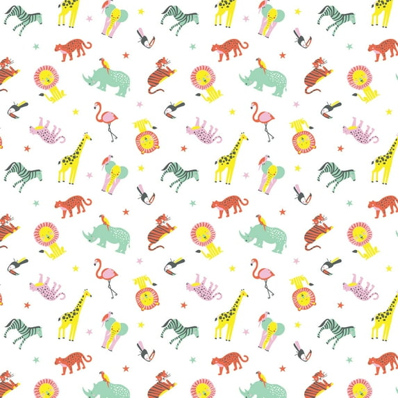 Jillson & Roberts Baby Gift Wrap, Little Animals (8 Rolls 5 feet x 30 inches)