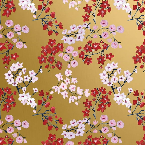 Jillson Roberts Bulk Floral Gift Wrap, Drifting Blossoms, 1/4 Ream 208 feet x 24 inches