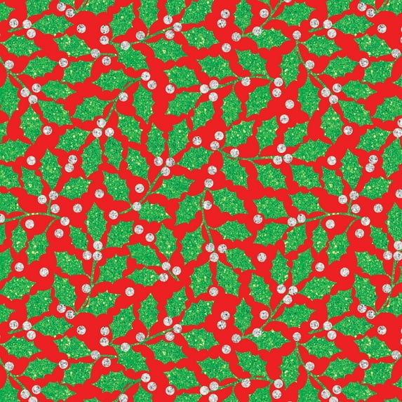 Jillson & Roberts Christmas Gift Wrap, Elegant Holly Red (6 Jumbo Rolls 10 feet x 30 inches)