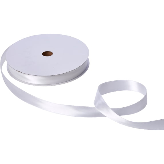 Jillson & Roberts Double-Faced Satin Ribbon, 1" Wide x 100 Yards, White