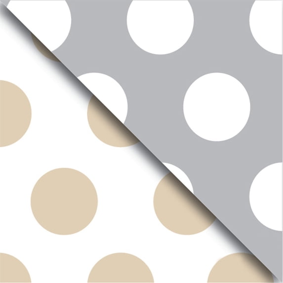 Jillson & Roberts Gift Wrap, 2-Sided Gold/Silver Dot (6 Jumbo Rolls 10ft x 30in)