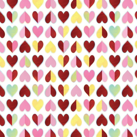 Jillson & Roberts Gift Wrap, Sparkling Hearts (8 Rolls 5 feet x 30 inches)