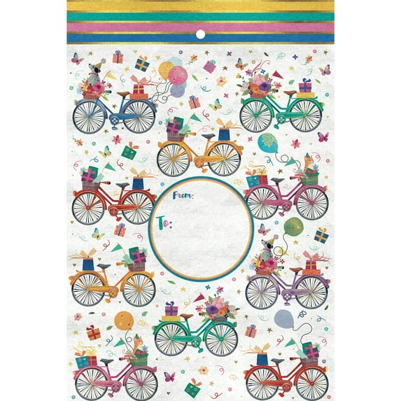 Jillson & Roberts Large Foam Padded Mailing Envelopes, Birthday Bicycles (24 Pcs)