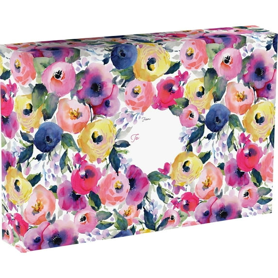 Jillson & Roberts Large Mailing Gift Boxes, Watercolor Flowers (12 Pcs)