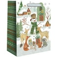 thumbnail image 1 of Jillson & Roberts Small Christmas Gift Bags with Foil Accents & Spot Gloss, Holiday Woodland (12 Count), 1 of 1