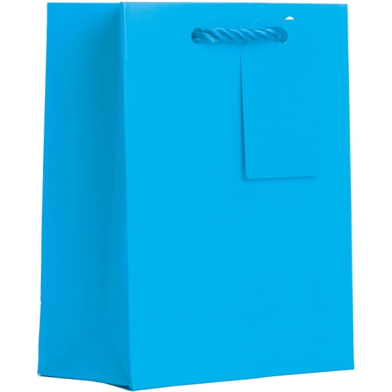 Jillson & Roberts Small Gift Bags, Solid Matte Blue (12 Pcs)