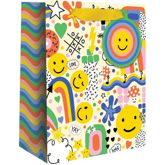 Jillson & Roberts Small Kid's Gift Bags, Happy Party (12 Count)