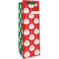 thumbnail image 1 of Jillson & Roberts Wine Bottle Christmas Gift Bags with Holographic Accents & Spot Gloss, Chic Santa (12 Count), 1 of 1