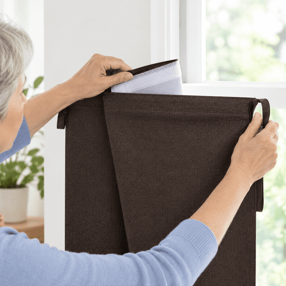 Jilroin Sadhesive Curtablackout Window Cover No Drilling Easy Totall ...