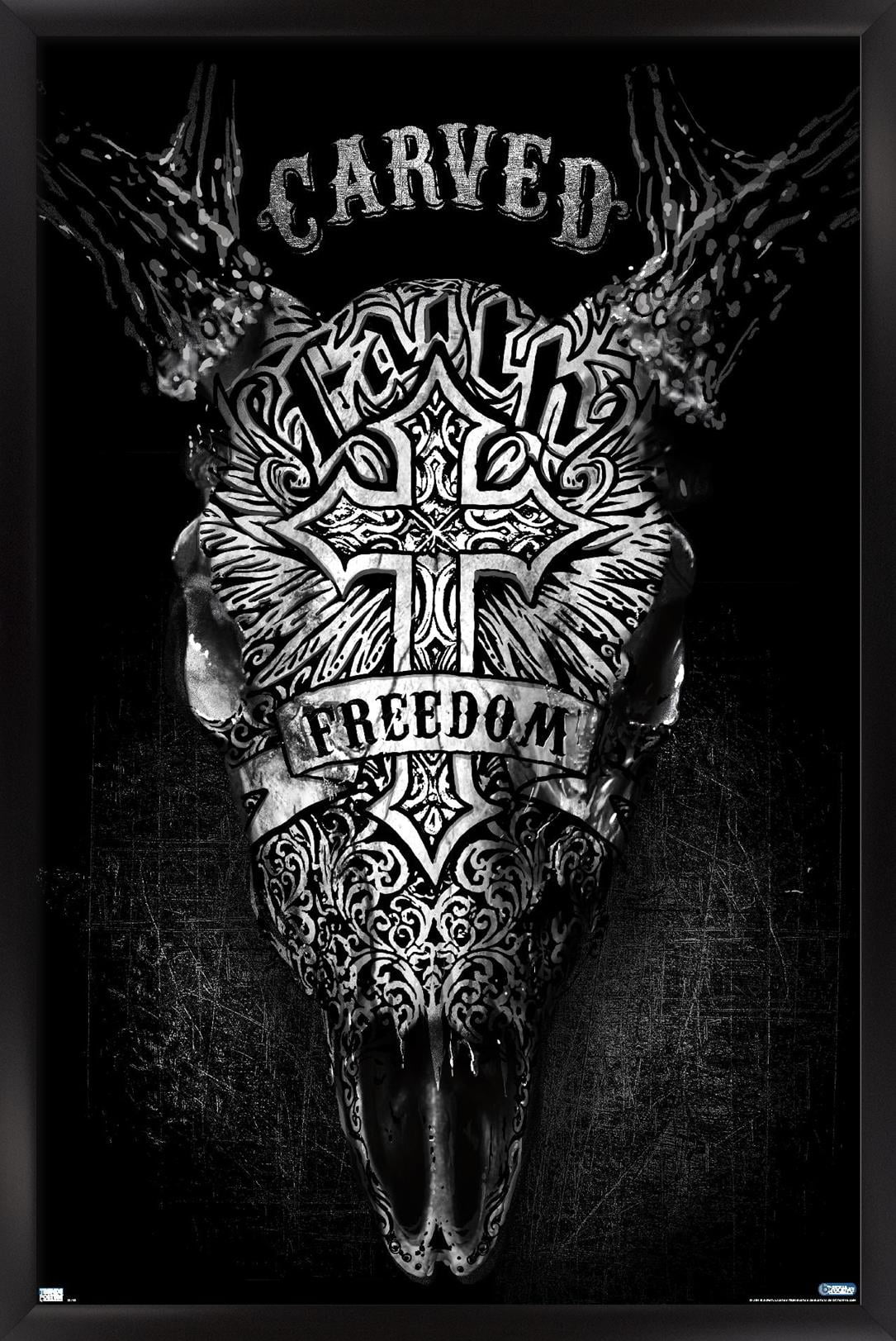 Jim Baldwin - Carved Faith Skull Wall Poster, 22.375" x 34" Framed