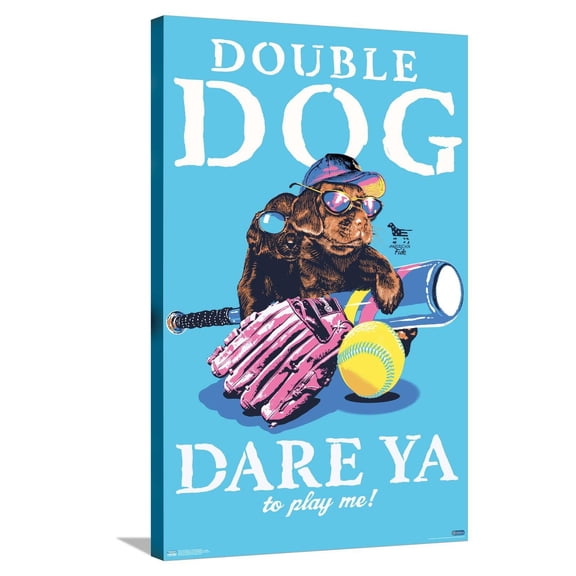 Jim Baldwin - Double Dog Dare Canvas Wall Poster, 22.375" x 34"