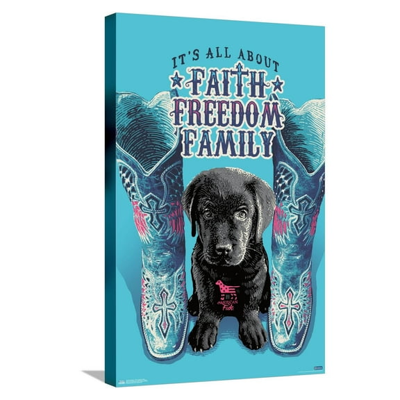 Jim Baldwin - Faith, Freedom, Family Canvas Wall Poster, 14.725" x 22.375"