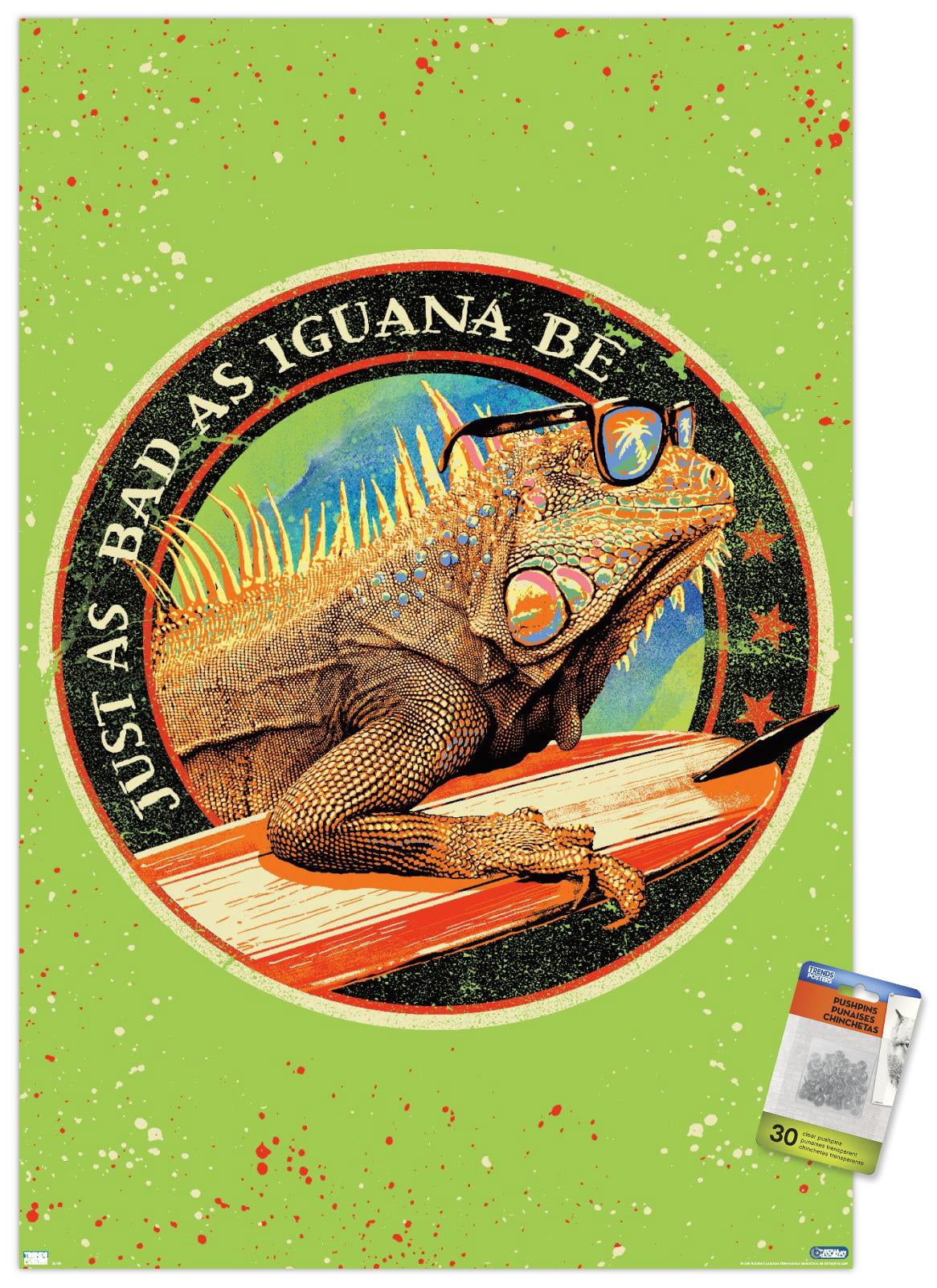 Jim Baldwin - Iguana Wall Poster with Pushpins, 22.375" x 34"