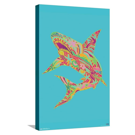 Jim Baldwin - Lily Shark Canvas Wall Poster, 14.725" x 22.375"