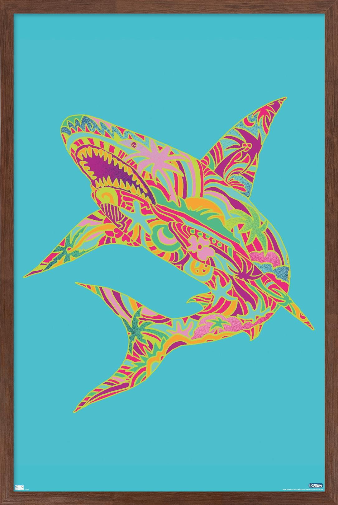 Jim Baldwin - Lily Shark Wall Poster, 14.725" x 22.375" Framed
